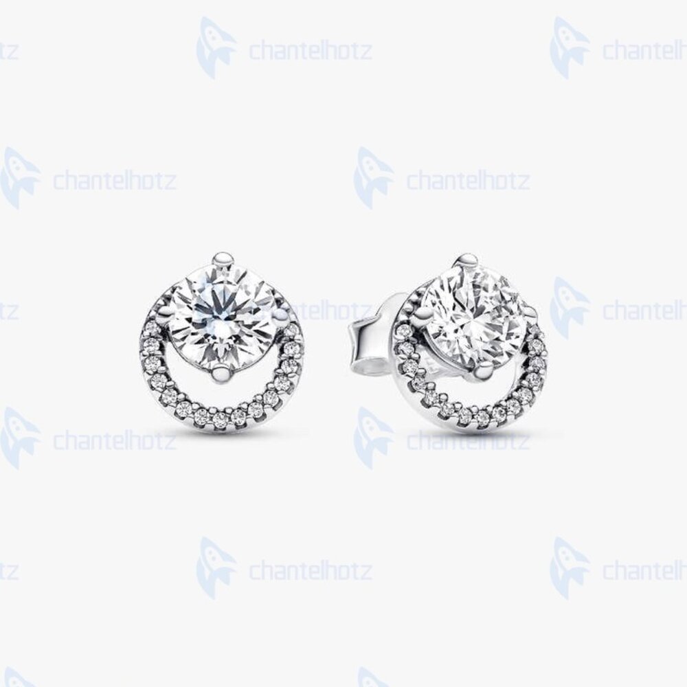 Pandora Sparkling Round Halo Stud Earrings